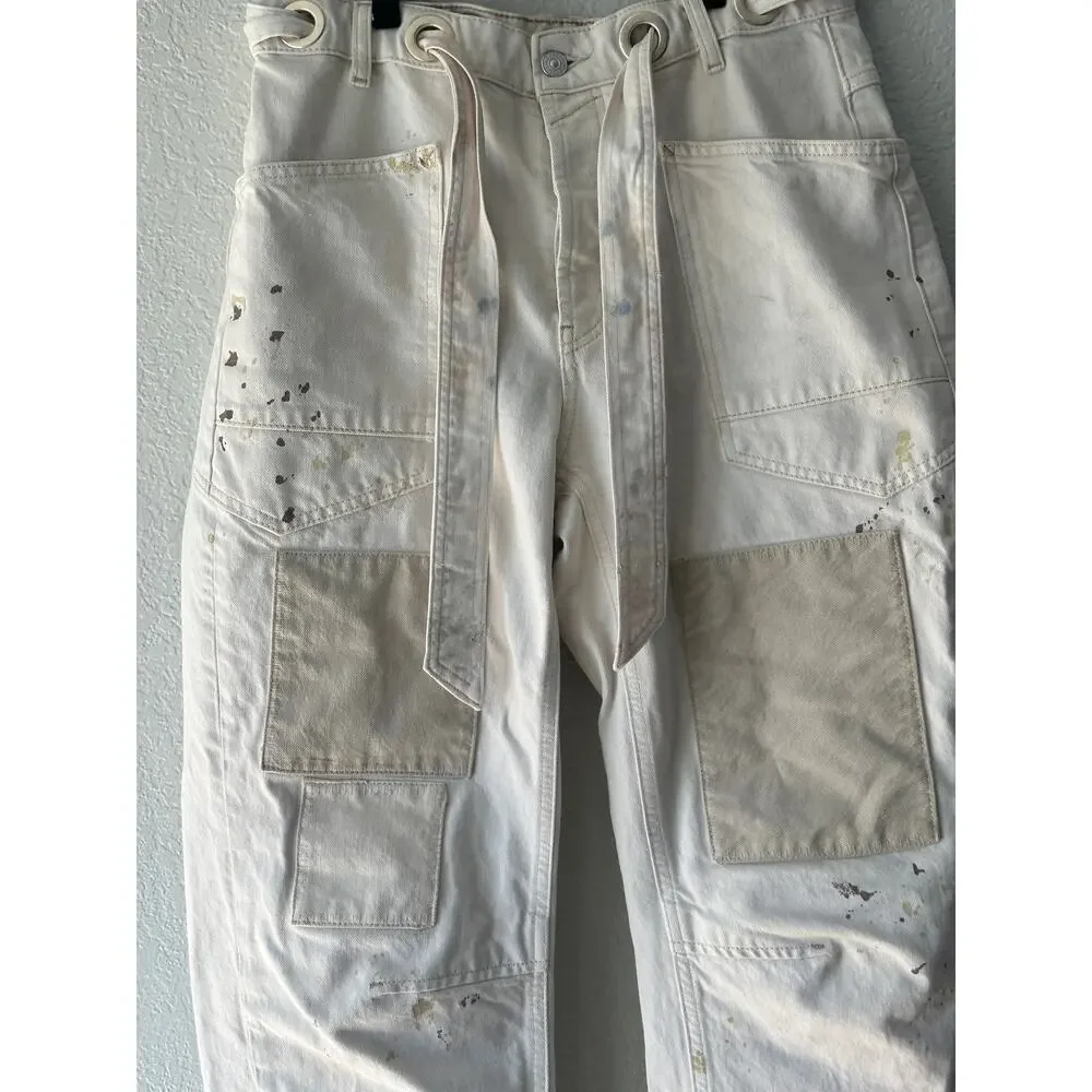 We The Free White Straight Leg Patch Pocket Pants - Picture 8 of 9